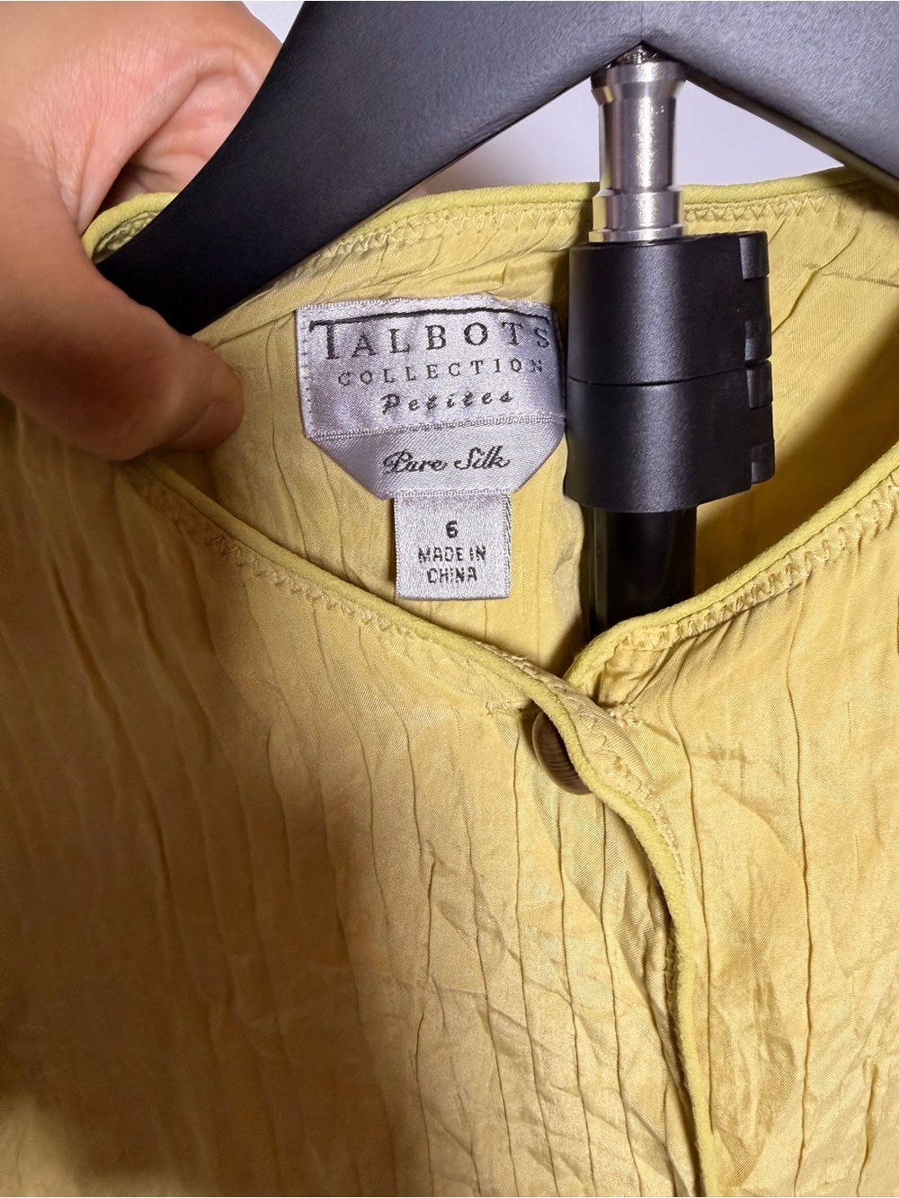 Talbots Yellow Crinkled Button-Front Jacket - Picture 2 of 3